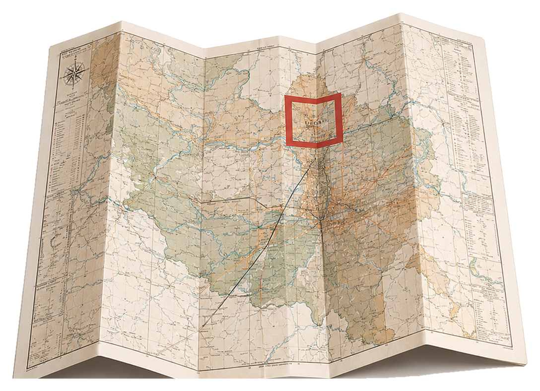 chalk. folded map object